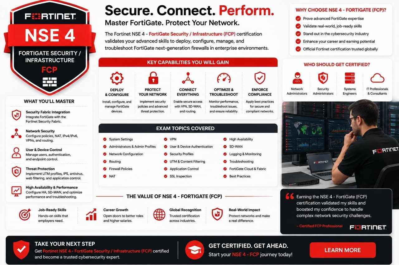 Fortinet NSE4 FortiGate Security Certification Exam NSE4_FGT-7.4 - FortiGate Firewall Administration