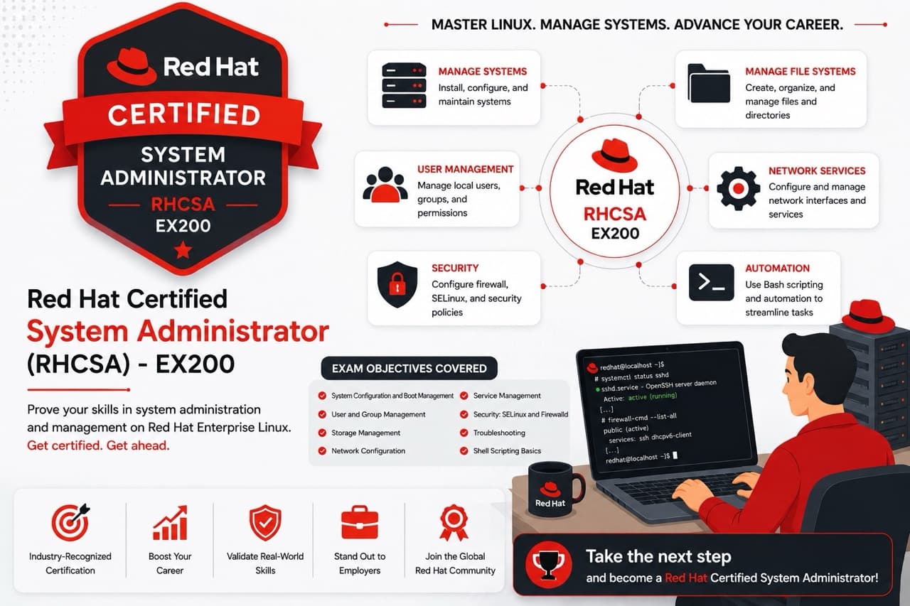 Red Hat RHCSA EX200 Exam - Certified System Administrator Practical Linux Exam Assistance